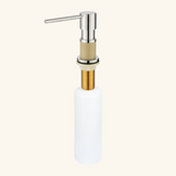 Distributeur savon cuisine encastrable Helika beige et chromé