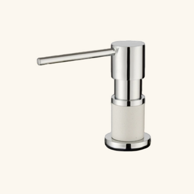 Distributeur savon cuisine encastrable Helika chromé et blanc