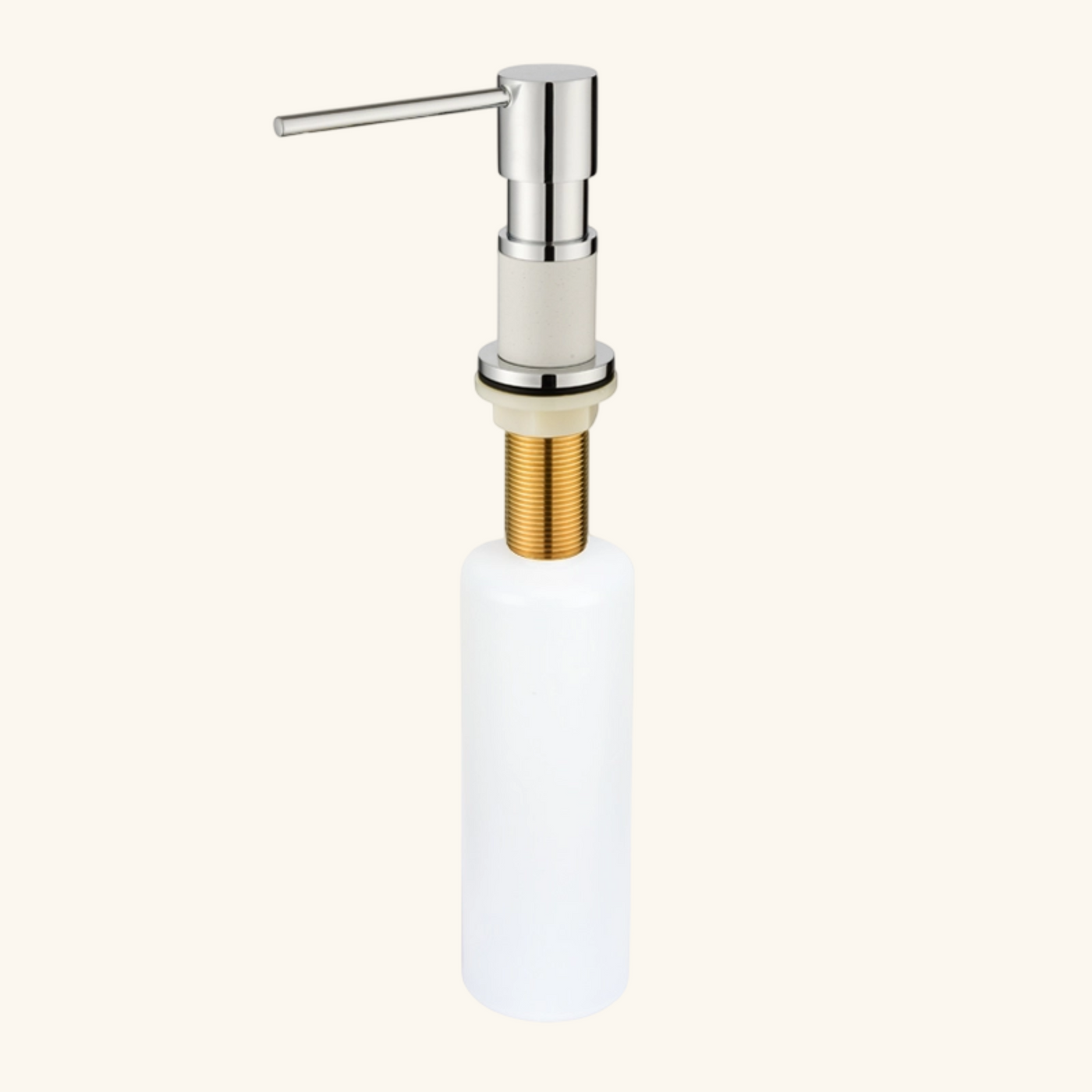 Distributeur savon cuisine encastrable Helika chromé et blanc
