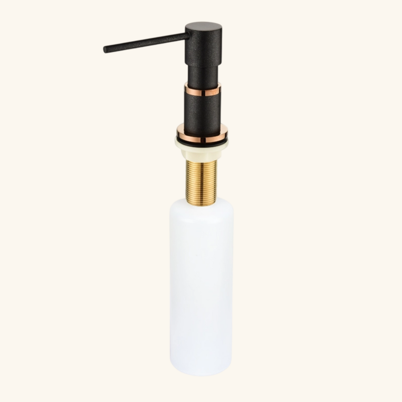Distributeur savon cuisine encastrable Helika noir et cuivre