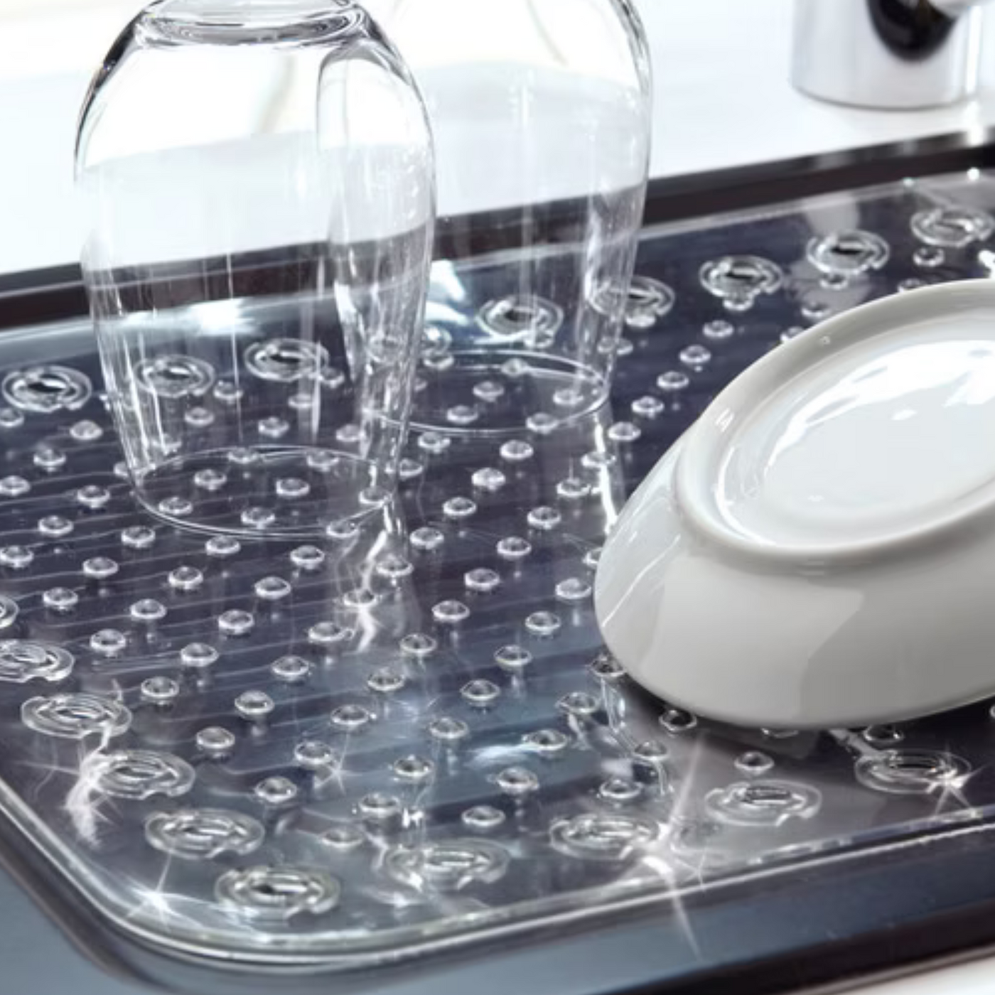 Tapis égouttoir à vaisselle WENKO KRISTALL plastique transparent
