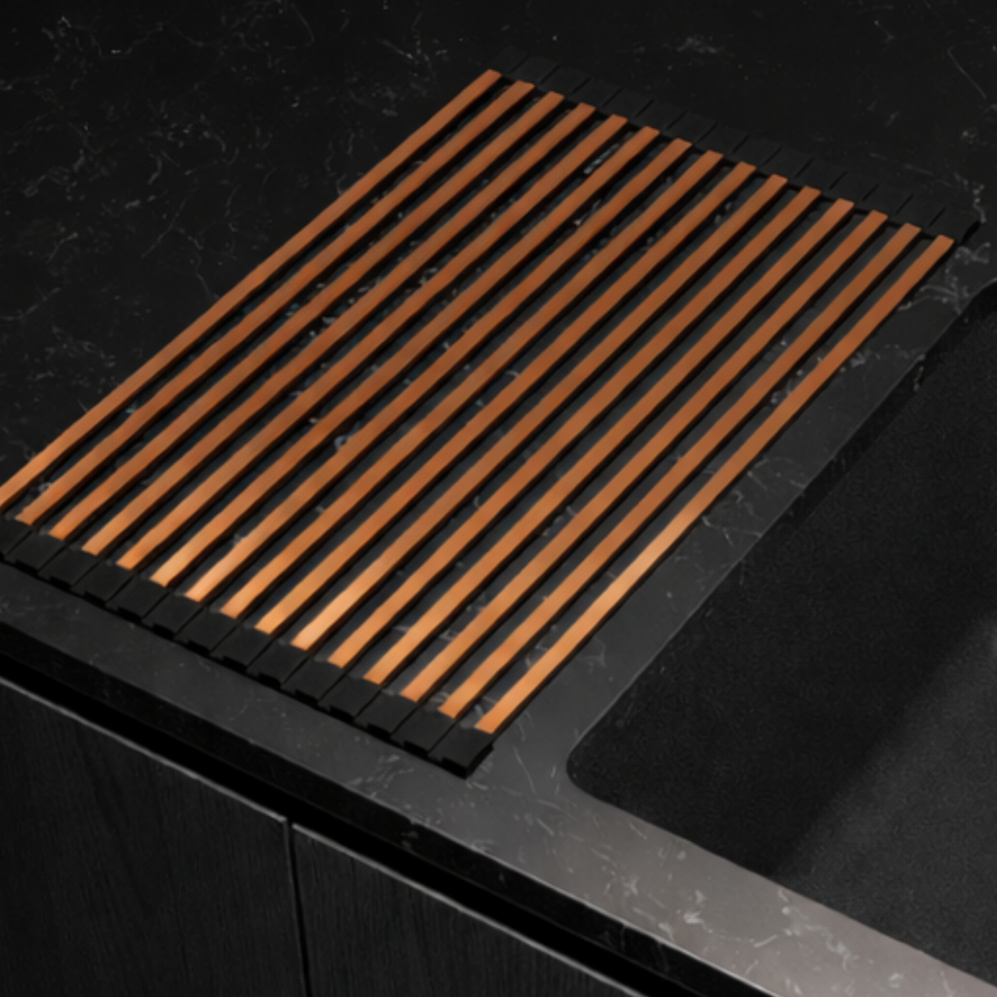 Egouttoir vaisselle rabattable inox cuivre Helika - dessous de plat cuivré