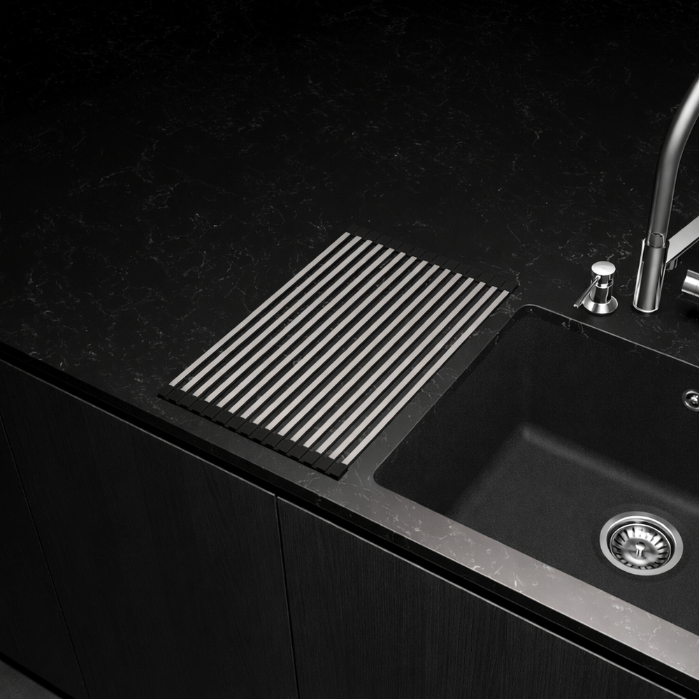 Egouttoir vaisselle rabattable inox Helika - dessous de plat inox