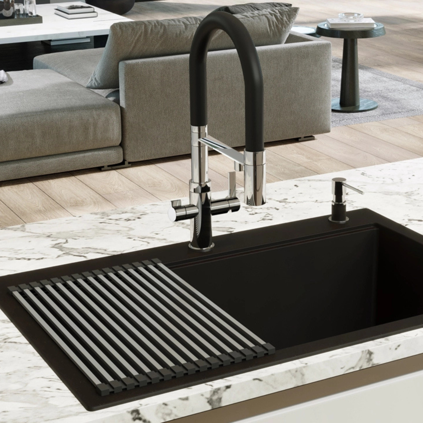 Egouttoir vaisselle rabattable inox Helika - dessous de plat inox