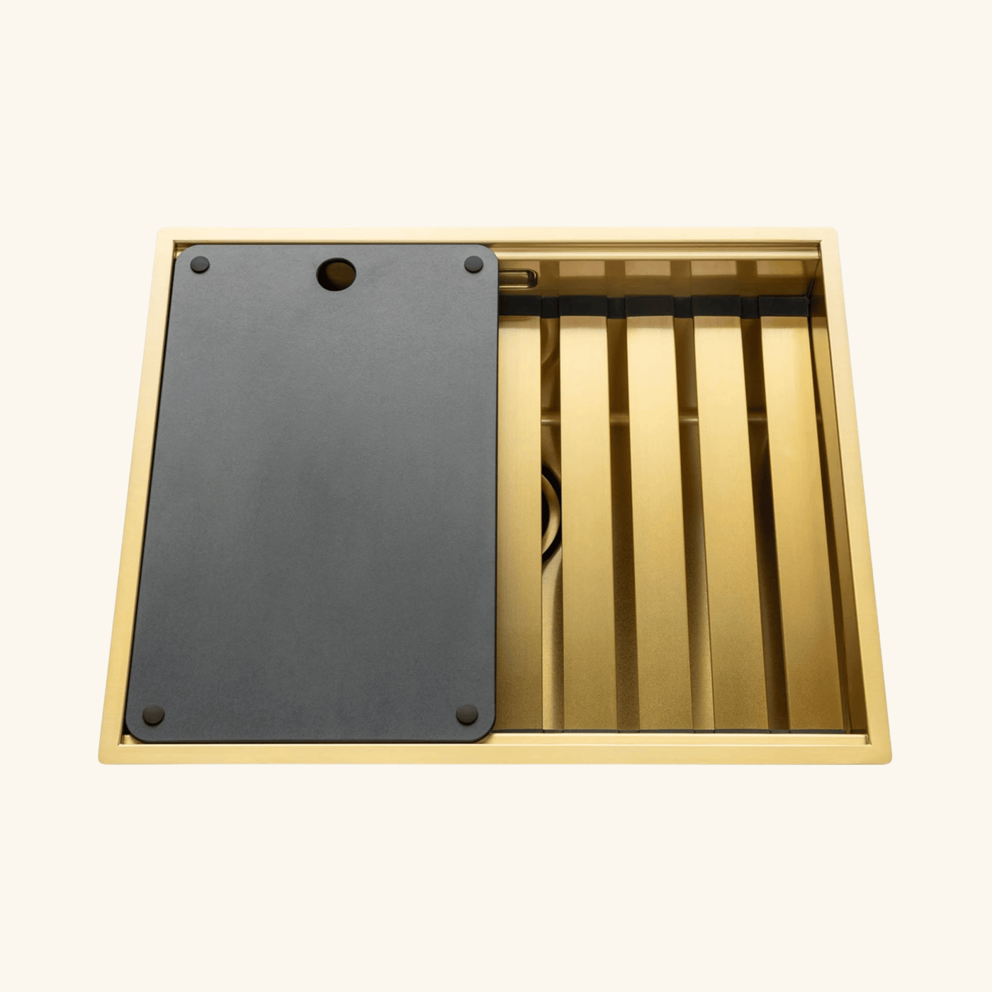 Égouttoir vaisselle rabattable inox PVD doré Luisina LEGATO - dessous de plat doré