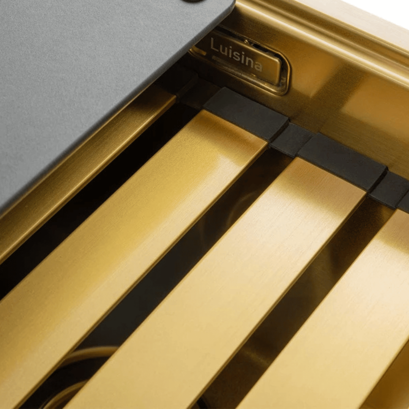Égouttoir vaisselle rabattable inox PVD doré Luisina LEGATO - dessous de plat doré