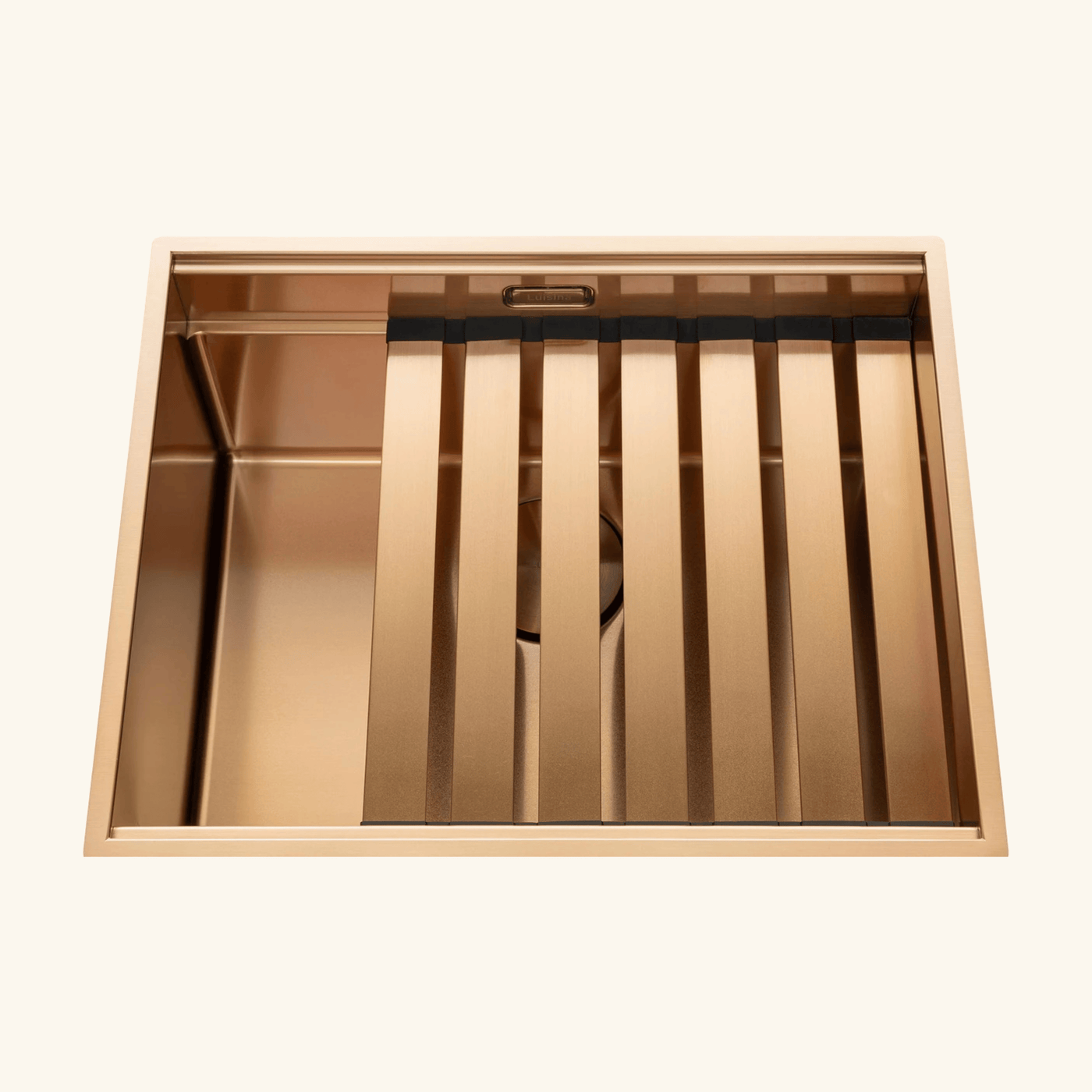 Égouttoir vaisselle rabattable inox PVD cuivre Luisina LEGATO - dessous de plat cuivré