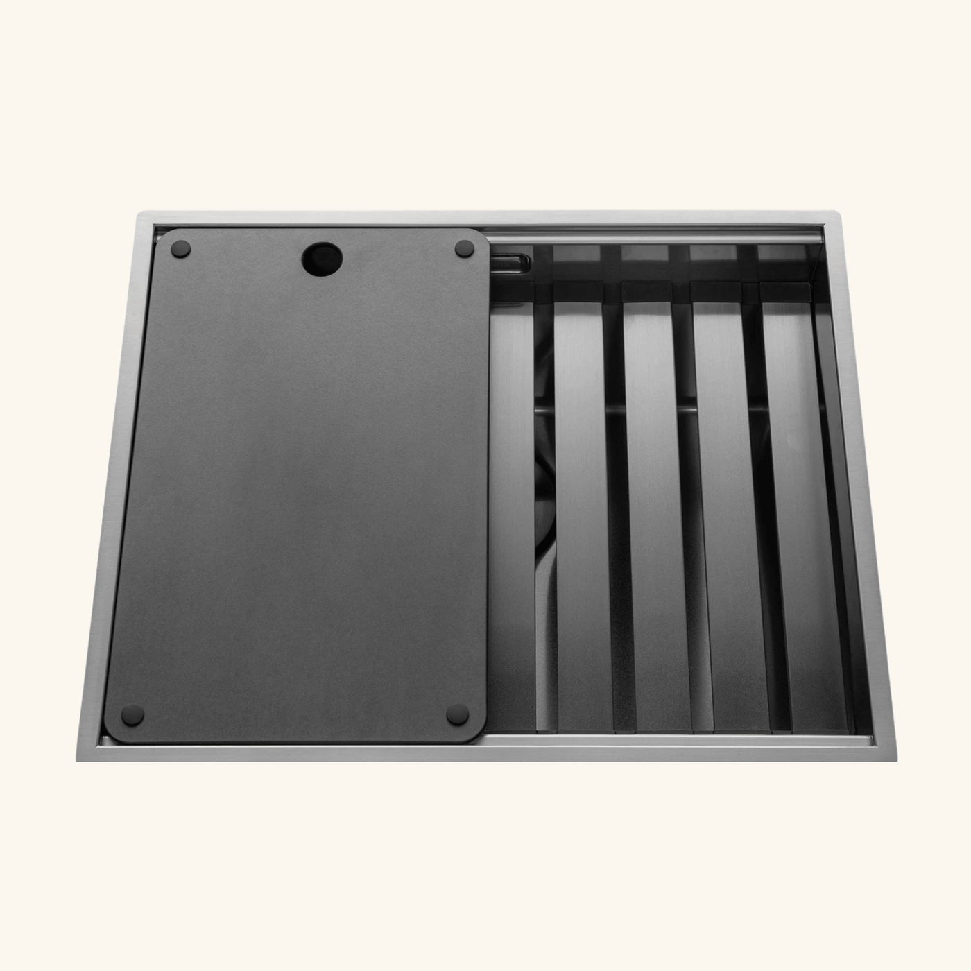 Égouttoir vaisselle rabattable inox PVD noir métallisé Luisina LEGATO - dessous de plat noir