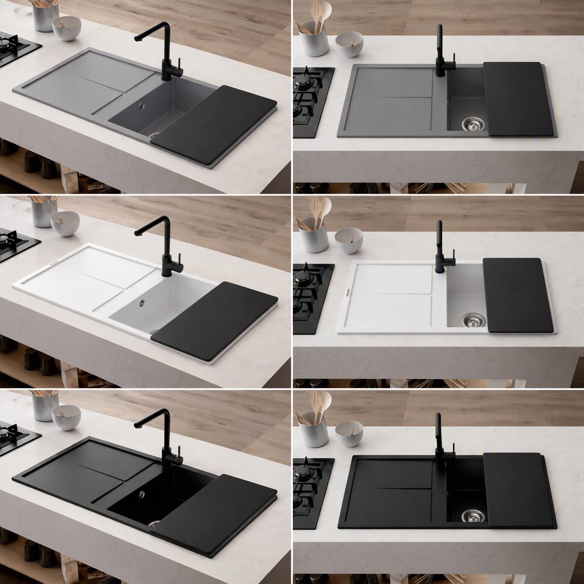 Planche à découper multifonction Elleci ELENA noir 50 cm