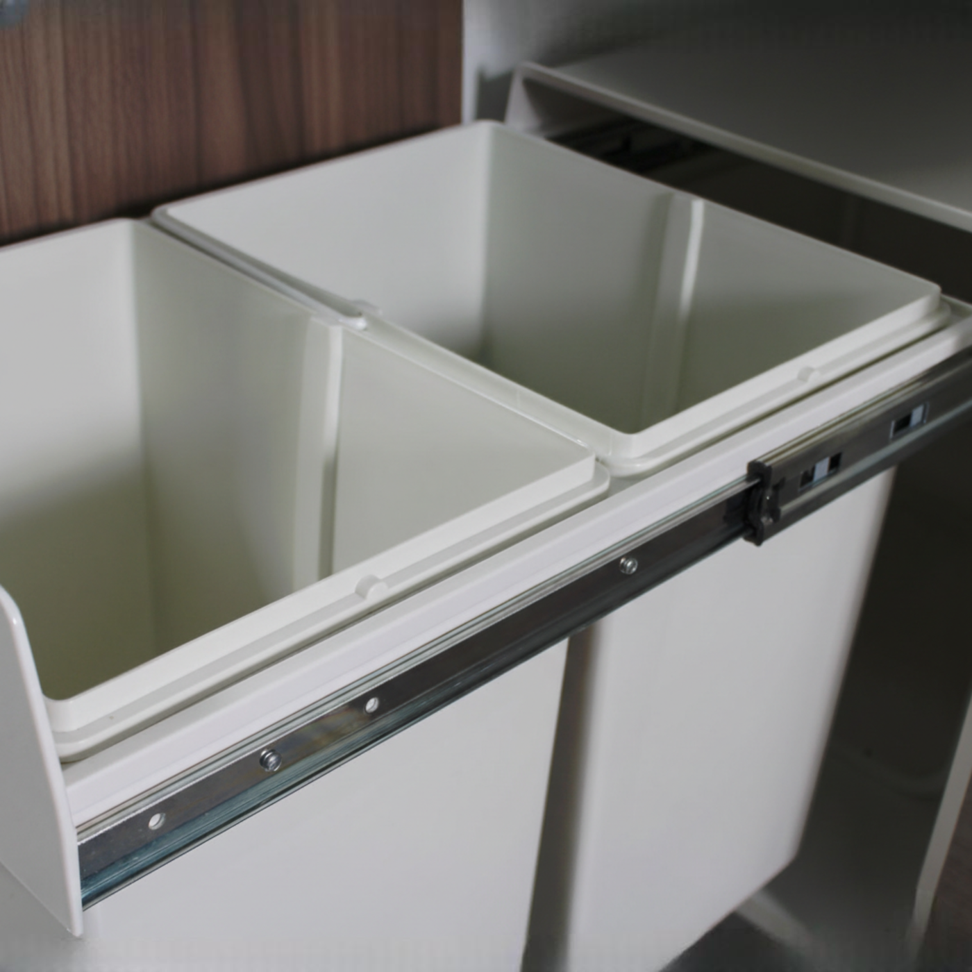 Poubelle cuisine blanc POPPY - poubelle encastrable 2 x 20 litres