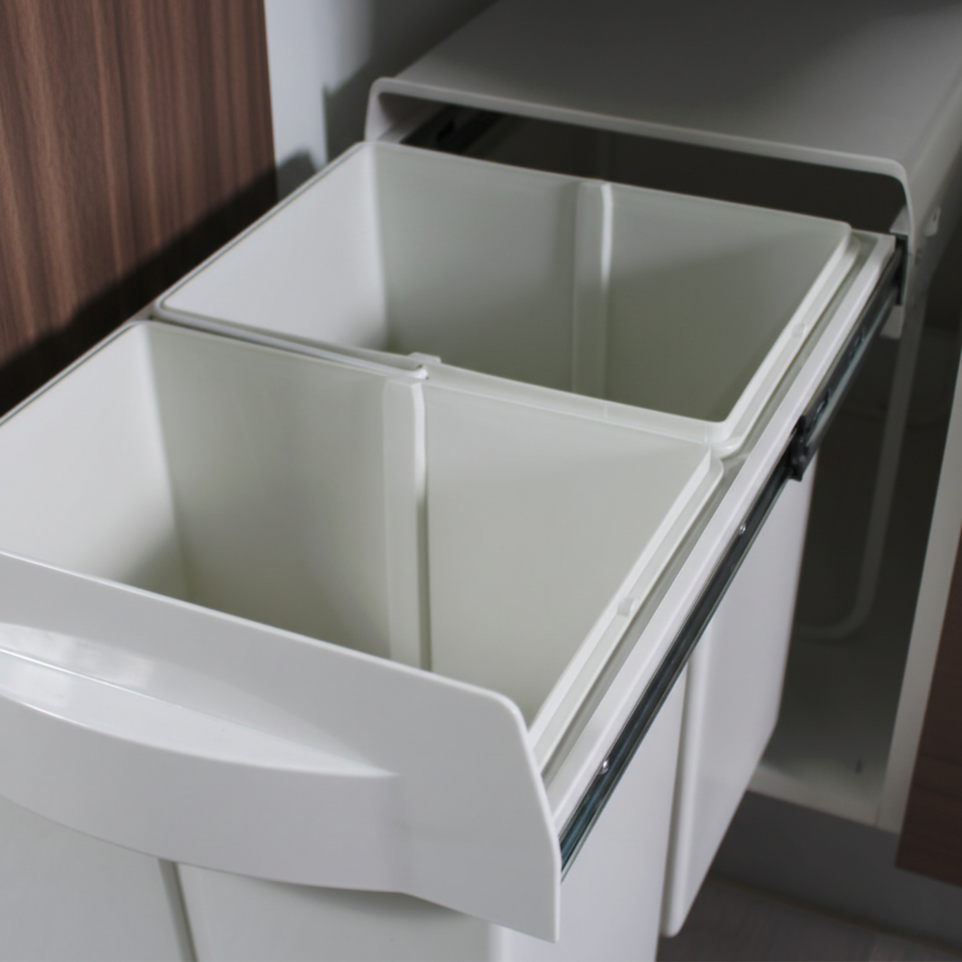 Poubelle cuisine blanc POPPY - poubelle encastrable 2 x 20 litres