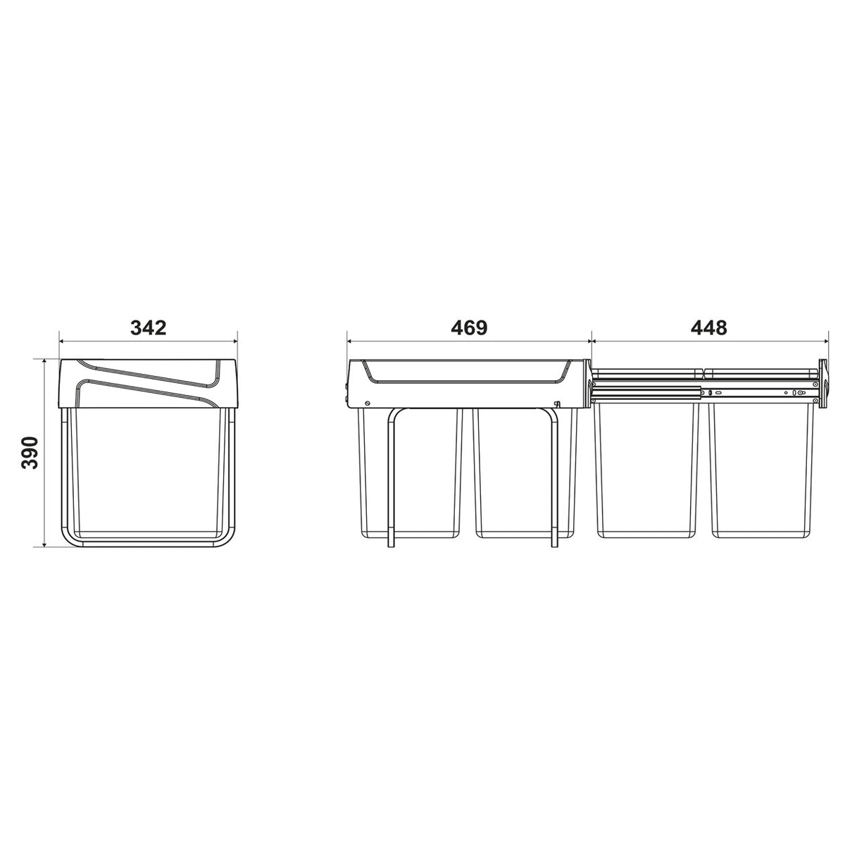 Poubelle de cuisine encastrable JOKA - 2x20 litres