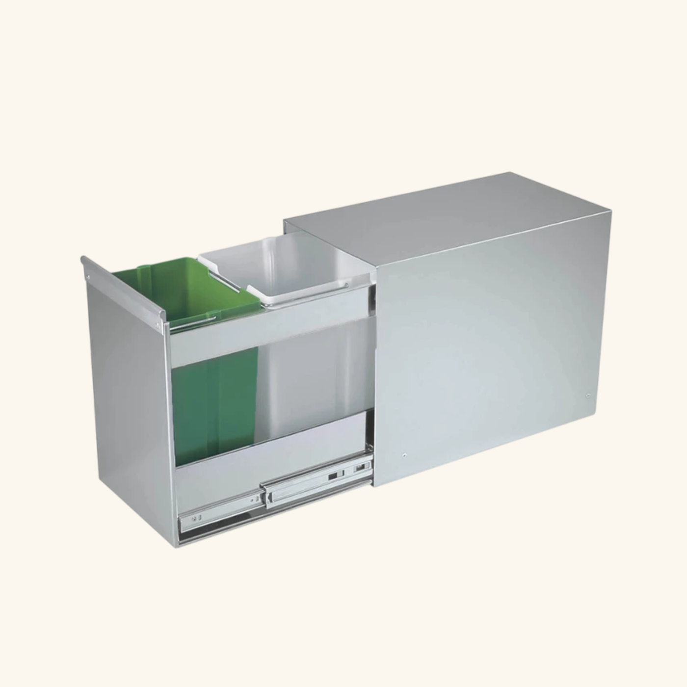 Poubelle cuisine SILKO - poubelle encastrable inox 1 x 10 et 1 x 16 litres