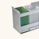 Poubelle cuisine SILKO 26 L - poubelle encastrable inox 1 x 10 et 1 x 16 litres