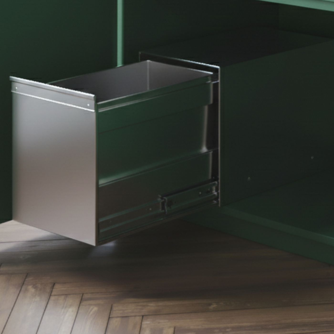 Poubelle cuisine SILKO 18 L - poubelle encastrable inox 1 x 18 litres