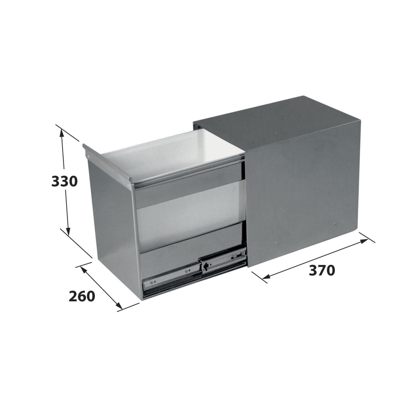 Poubelle cuisine SILKO 18 L - poubelle encastrable inox 1 x 18 litres