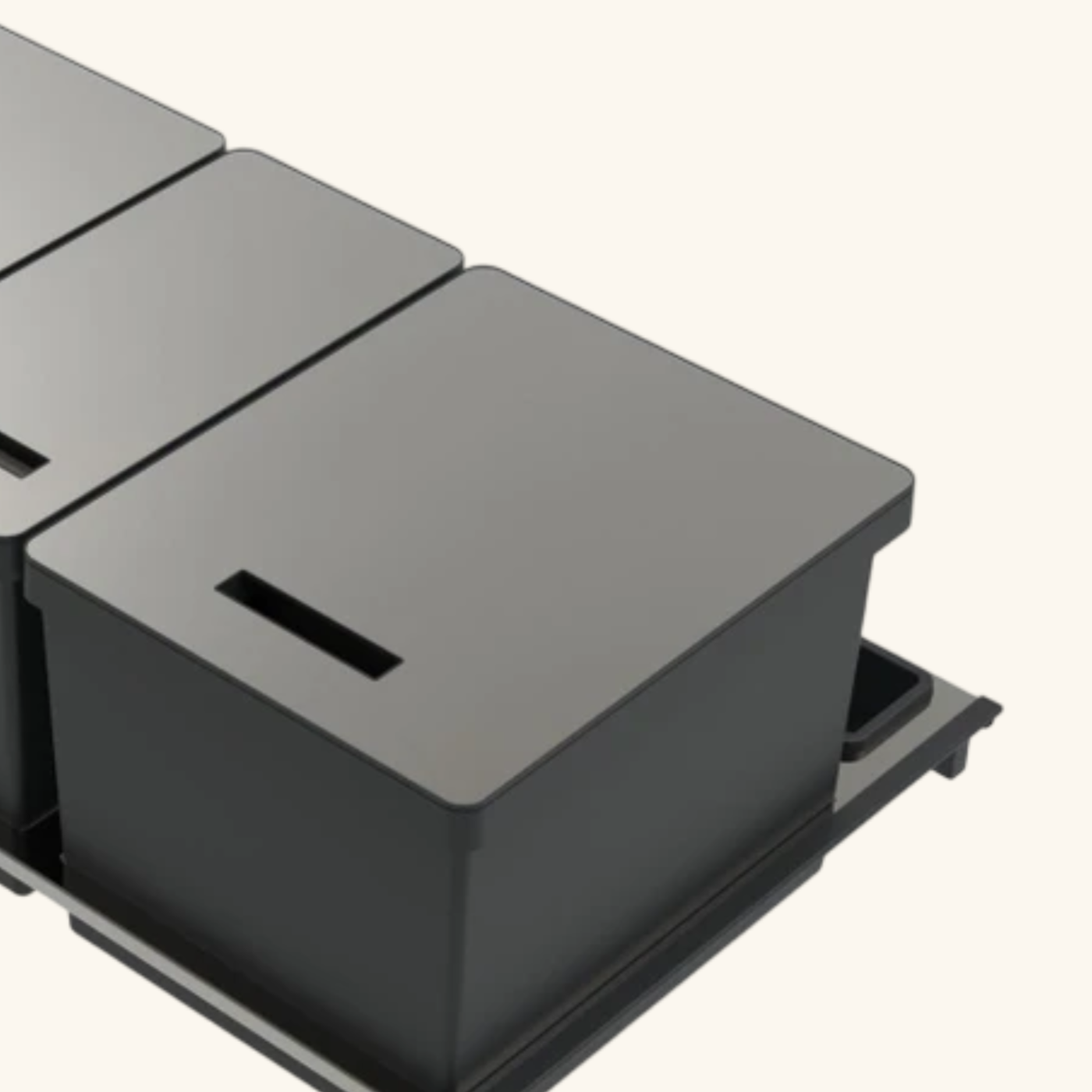 Poubelle cuisine CYCLO 66 L - poubelle de tri 1 x 16 et 2 x 25 litres