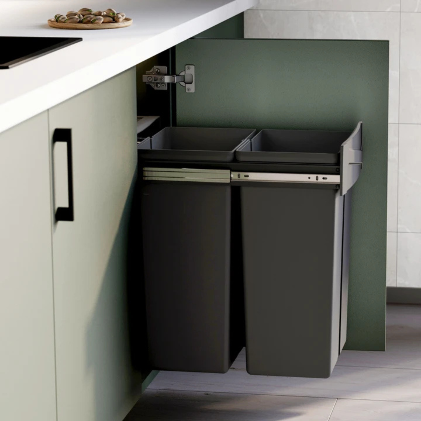 Poubelle cuisine CLEANLINE - poubelle encastrable 2 x 25 litres