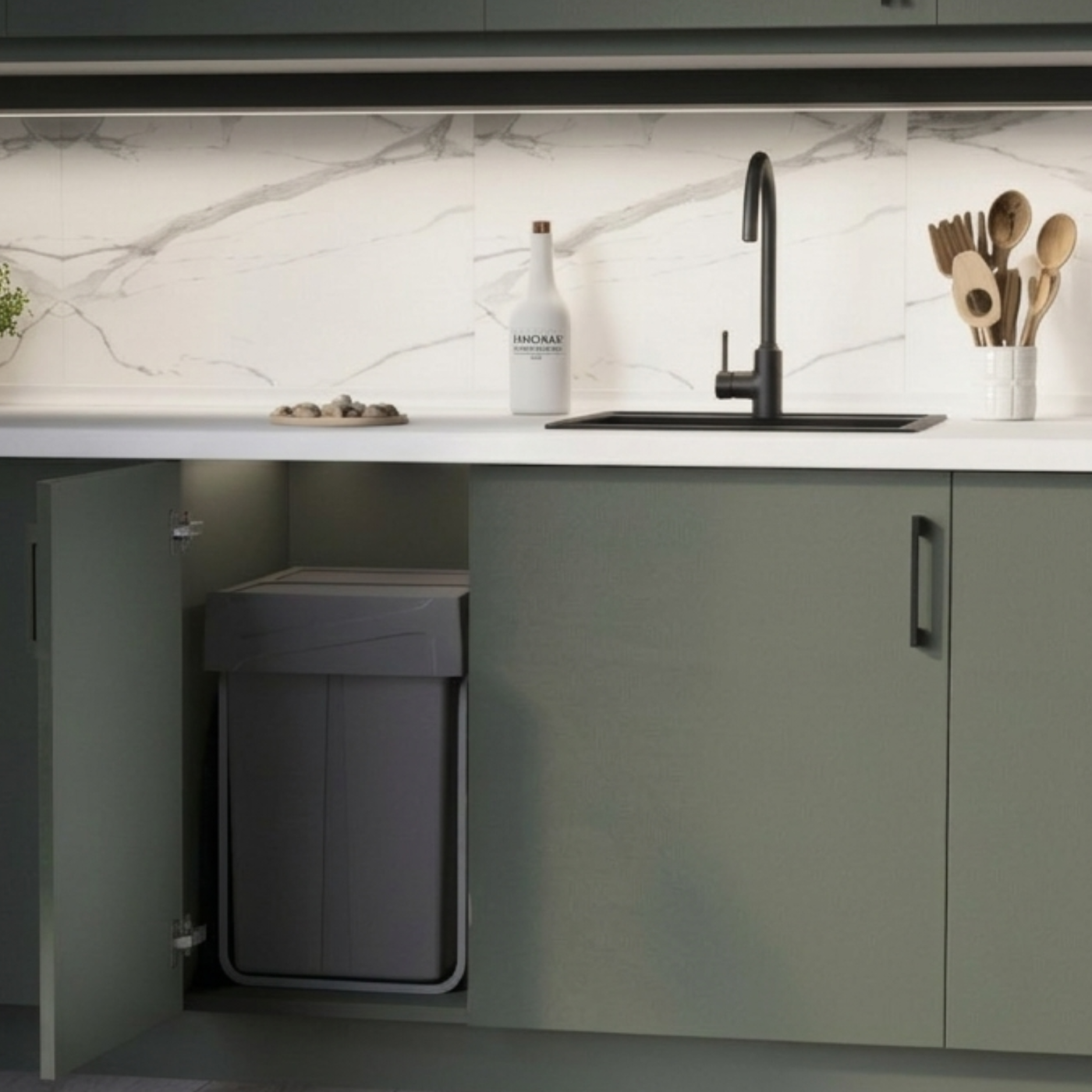 Poubelle cuisine CLEANLINE - poubelle encastrable 2 x 25 litres