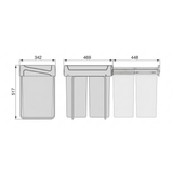 Poubelle cuisine CLEANLINE - poubelle encastrable 2 x 25 litres