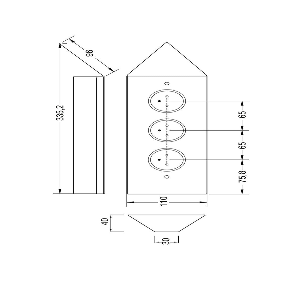 Prise cuisine BRIGHTON - Bloc 3 prises en Inox brossé