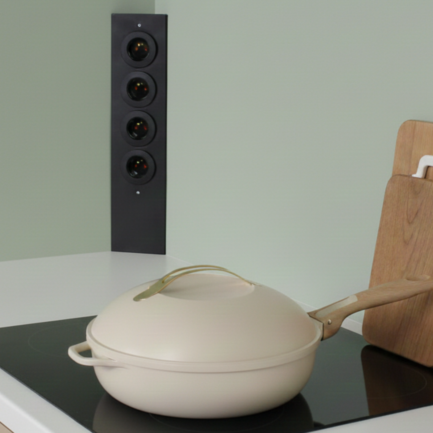 Prise cuisine ESQUINA - Multiprise 4 prises Soft Touch noir