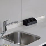 Prise cuisine BARRY - Bloc 3 prises Soft Touch noir