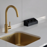 Prise cuisine BARRY - Bloc 3 prises Soft Touch noir