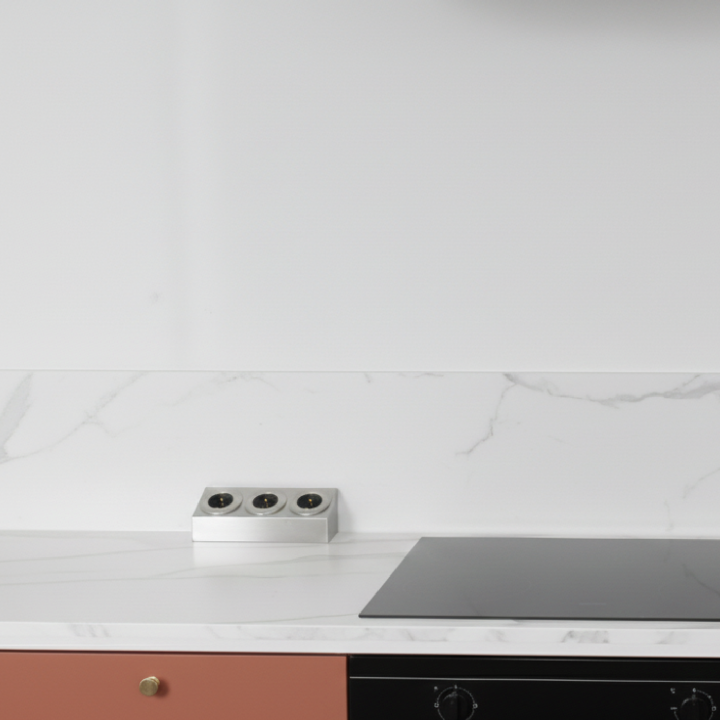 Prise cuisine BARRY - Bloc 3 prises inox brossé