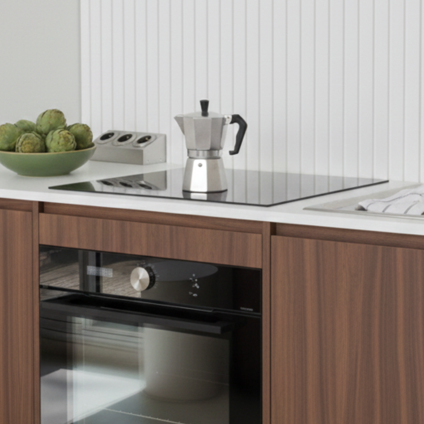 Prise cuisine BARRY - Bloc 3 prises inox brossé