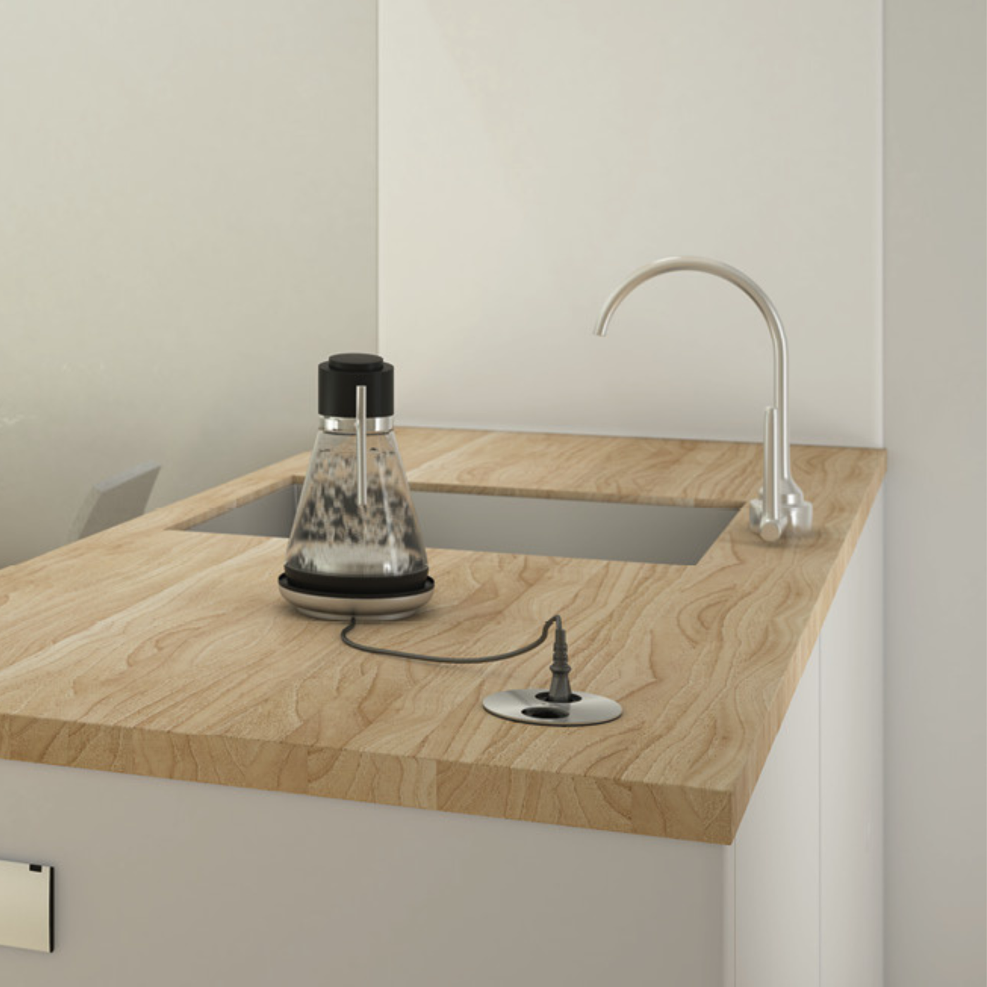 Prise plan de travail ALTON - Double prise à encastrer inox