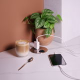 Prise plan de travail ALTON - Double prise à encastrer inox