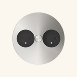 Prise plan de travail ALTON - Double prise à encastrer inox