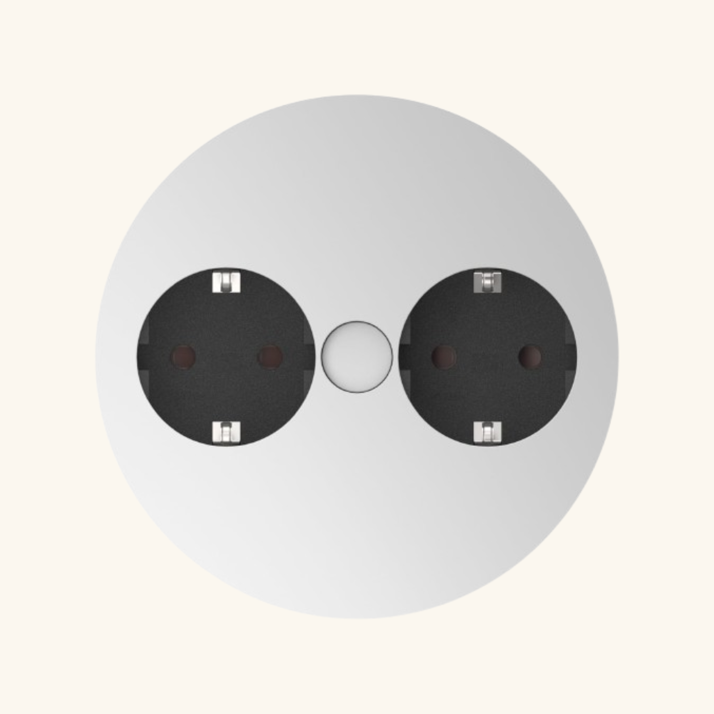 Prise plan de travail ALTON - Double prise à encastrer blanc mat