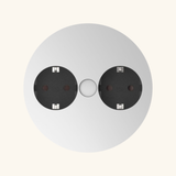 Prise plan de travail ALTON - Double prise à encastrer blanc mat