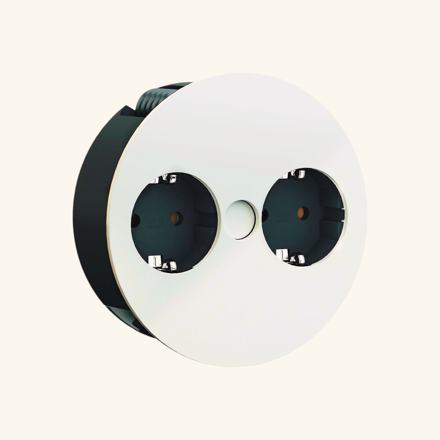 Prise plan de travail ALTON - Double prise à encastrer blanc mat