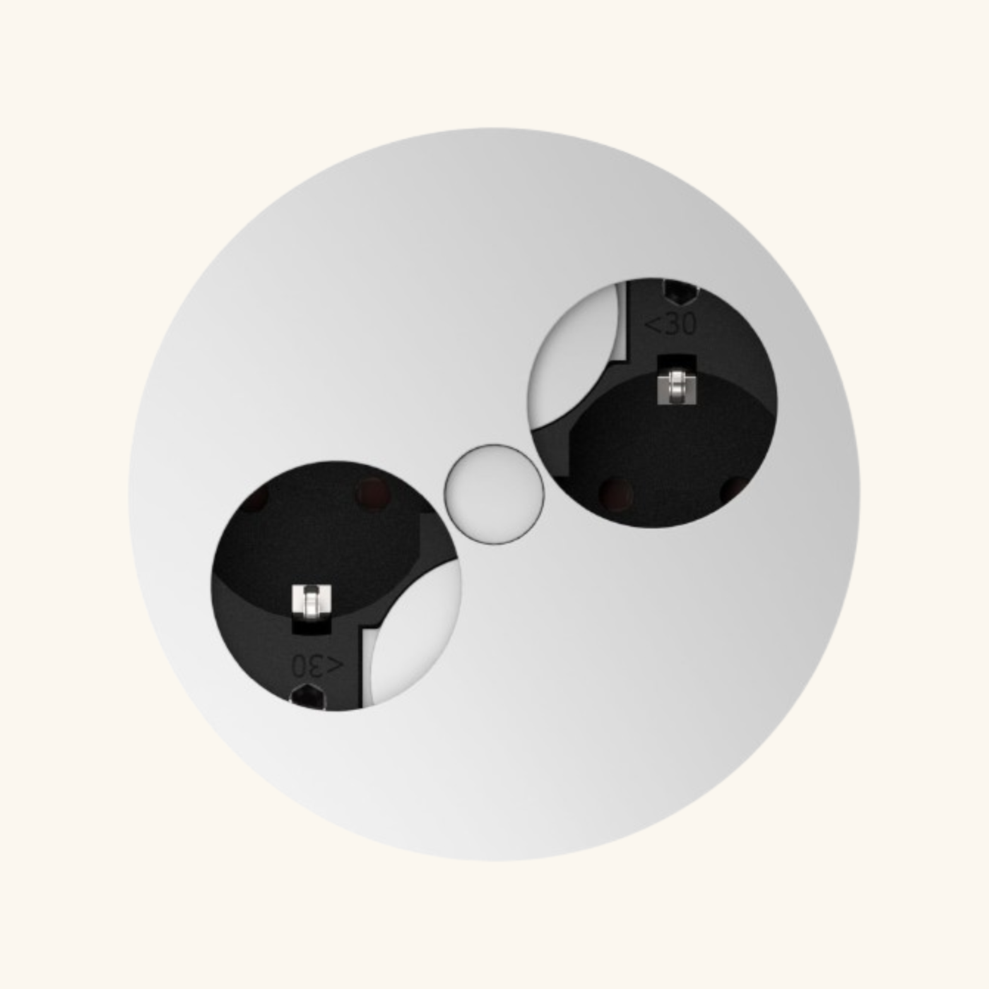 Prise plan de travail ALTON - Double prise à encastrer blanc mat