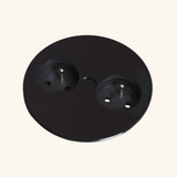 Prise plan de travail ALTON - Double prise à encastrer noir mat