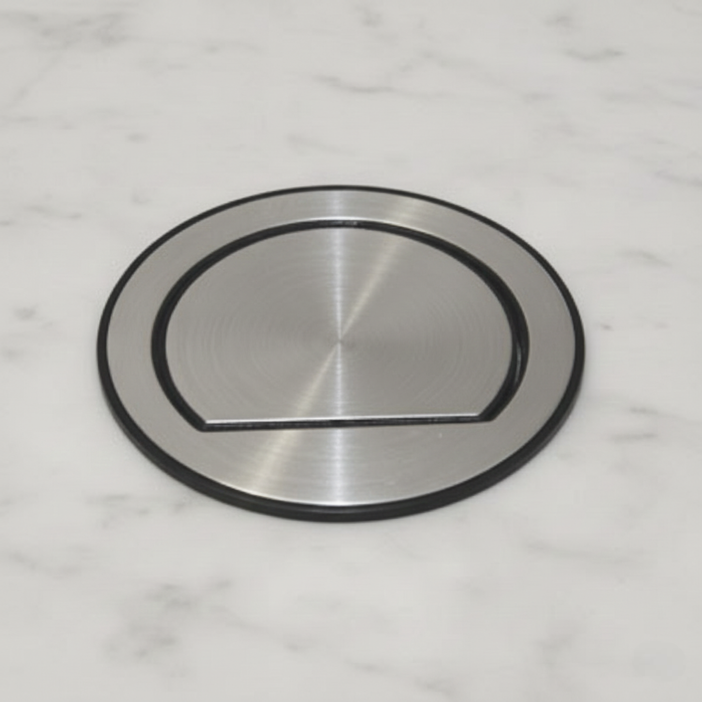 Prise plan de travail SUTTON - Bloc 1 prise rétractable + 2 USB-A inox brossé