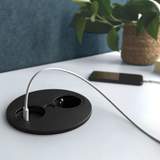 Prise plan de travail ECLIPSE à ouverture automatique - 1 prise + 1 USB-A + 1 USB-C à encastrer noir mat