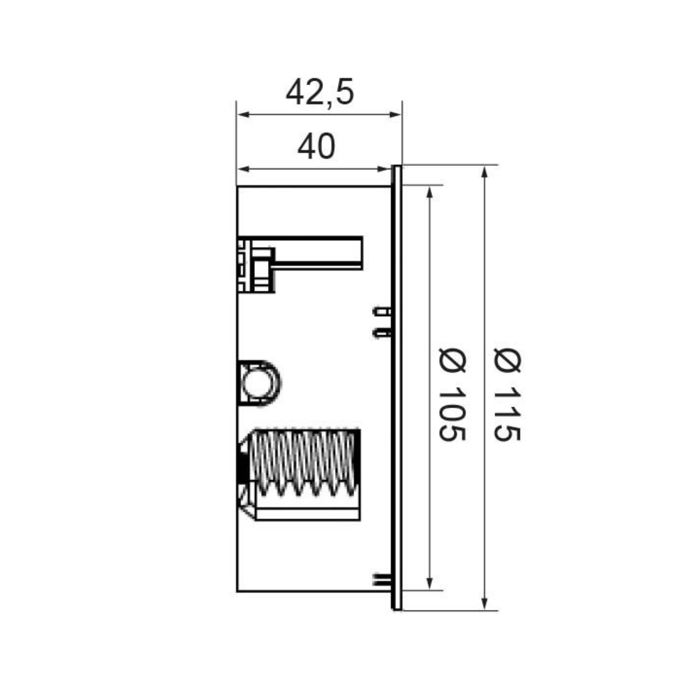 Prise plan de travail ECLIPSE à ouverture automatique - 1 prise + 1 USB-A + 1 USB-C à encastrer noir mat