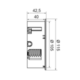Prise plan de travail ECLIPSE à ouverture automatique - 1 prise + 1 USB-A + 1 USB-C à encastrer noir mat