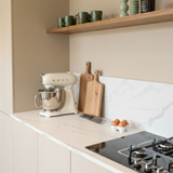 Prise plan de travail AURA - Bloc 3 prises + 2 USB-A rétractable inox