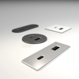 Prise USB murale ARCHEA 1 prise USB C + 1 USB-A - Prise ronde encastrable noir