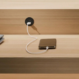 Prise USB murale ARCHEA 1 prise USB C + 1 USB-A - Prise ronde encastrable noir