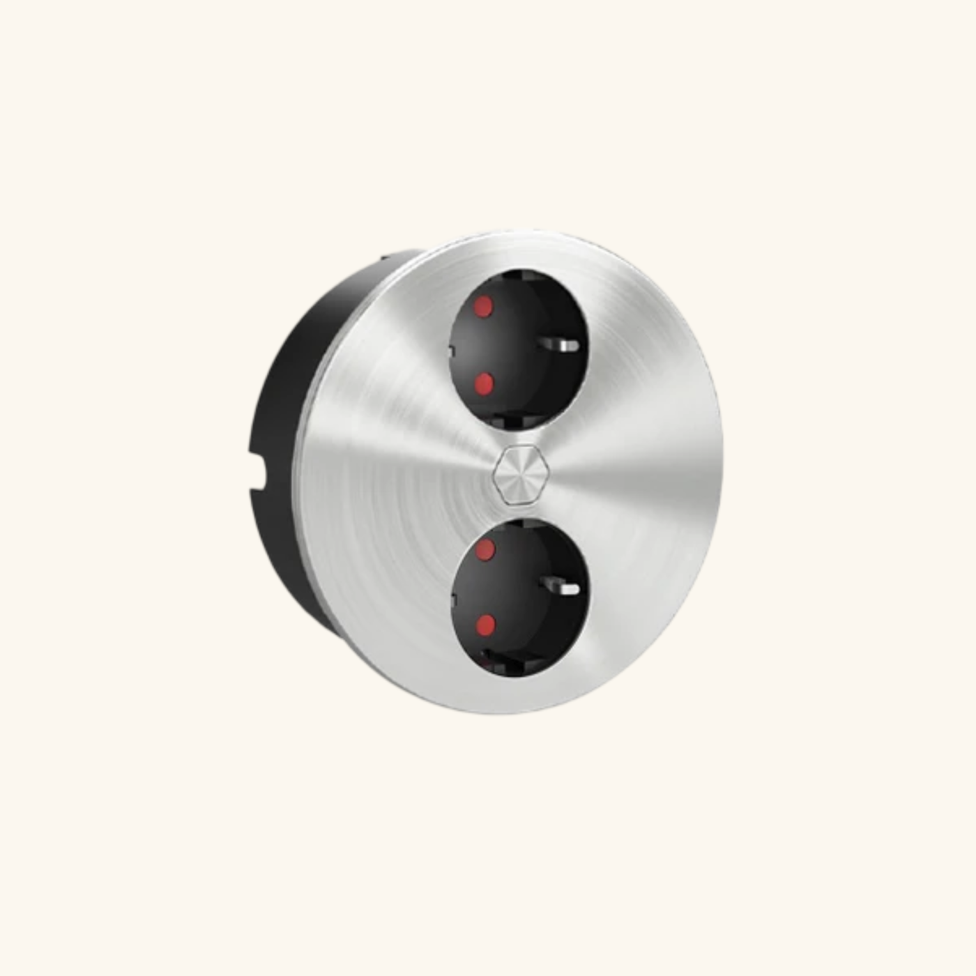 Prise plan de travail OSMO - Double prise à encastrer inox