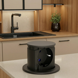 Prise plan de travail NEKO rétractable noir - Bloc 1 prise + 1 USB-C