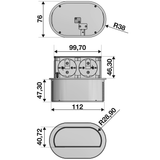 Prise plan de travail PIXEL rétractable doré - Double prise + 1 USB-C