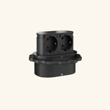Prise plan de travail PIXEL rétractable noir - Double prise + 1 USB-C
