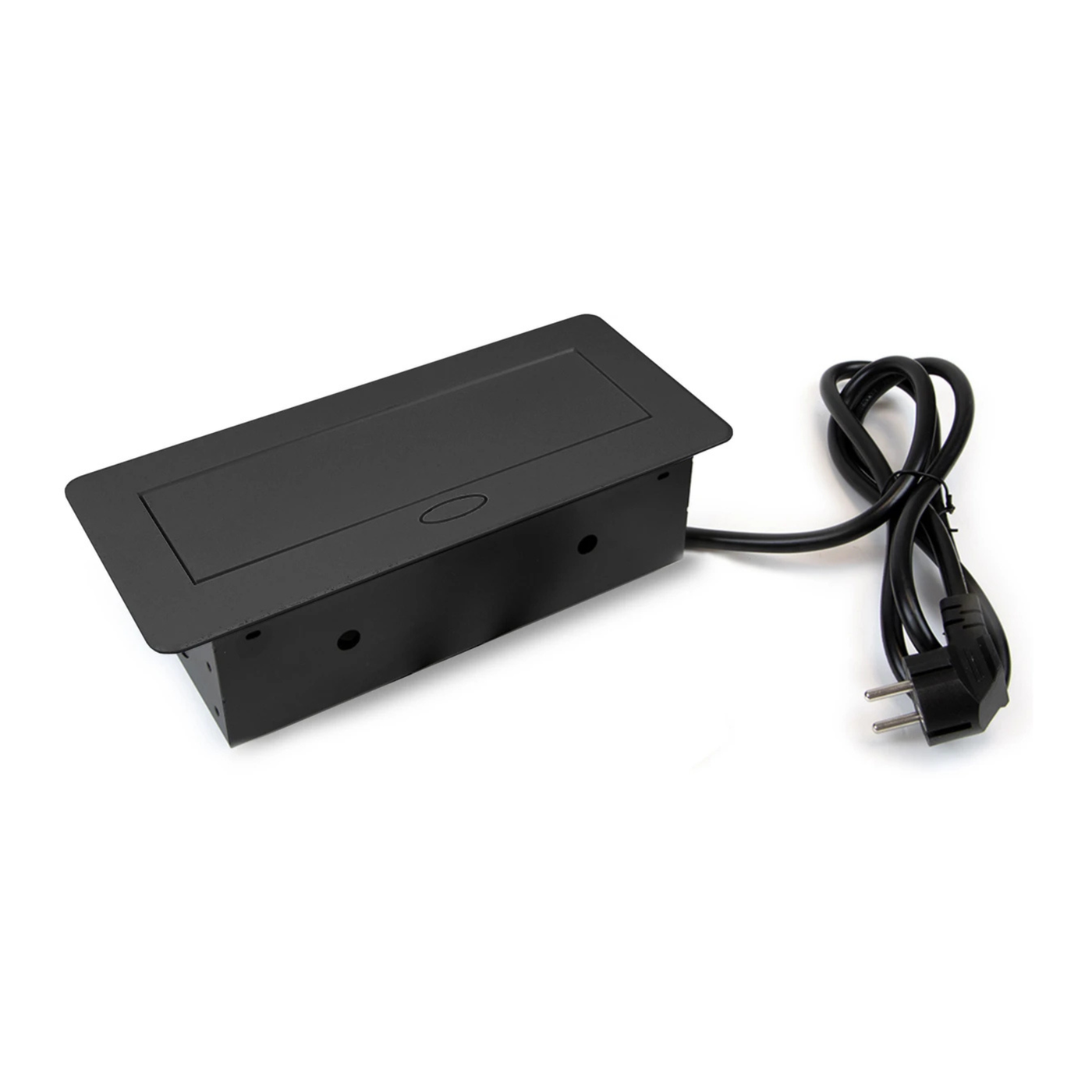 Prise plan de travail BRUME ouverture automatique - Bloc 2 prises + USB-A + USB-C rétractable noir